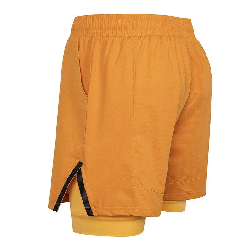 Men's Quick Dry 2 in 1 Polyester Training Sports Shorts