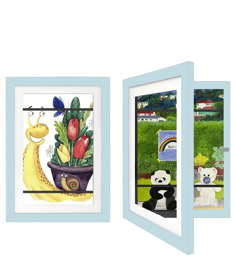 Children Drawing Frame A4 Wooden poster frame for walls Children's Art frame Changeable Kids Pictures Display Frames Home Decor - Buy online at  Vibe In Cart.