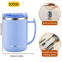 500ml Double-layer Mug 304 Stainless Steel Insulated Coffee Cup With Handle Portable Sealed Water Cup Drinkware For Student Kid - Buy online at  Vibe In Cart.