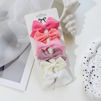 Polyester Ribbon Bowknot Barrettes Set for Girls, 6 or 10 Pieces