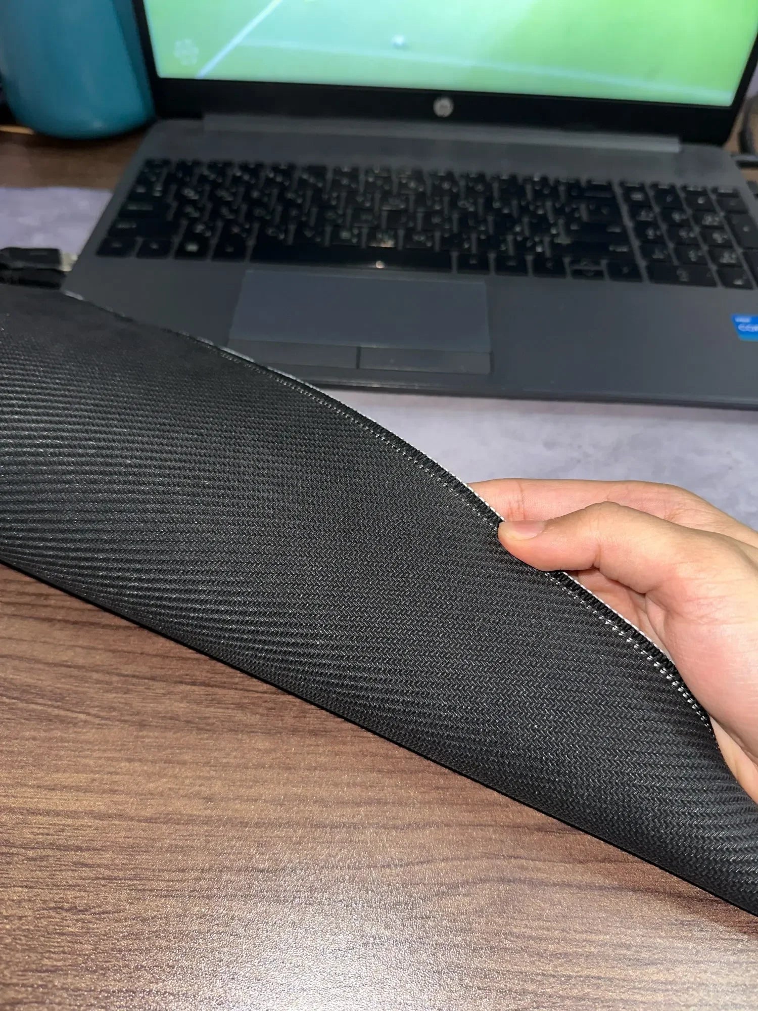 XXL Gray Rubber Mouse Pad With Stitched Edges For Gaming