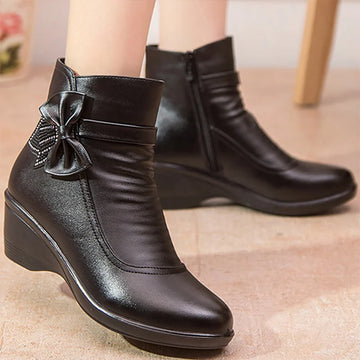 Fashion Winter Women Ankle Boots PU Leather Female Thick Plush Warm Snow Boots Mother Waterproof Non-slip Booties Luxury - Buy online at  Vibe In Cart.