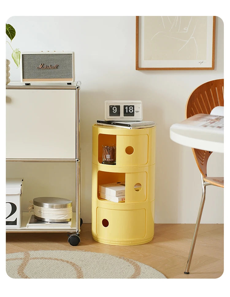 Round bedside table nordic plastic Bedside cabinet for bedroom small side end table nightstand Storage locker - Buy online at  Vibe In Cart.