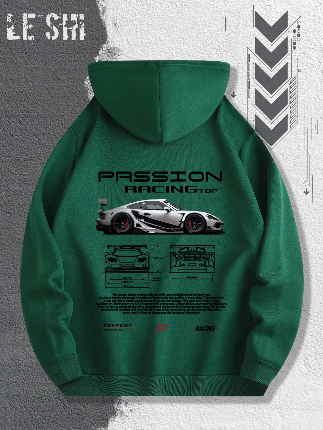 Men'S Passionate Racing Graphic Hoodie Featuring Race Cars and Sports Car Illustrations, Perfect for Everyday Wear - Buy online at  Vibe In Cart.