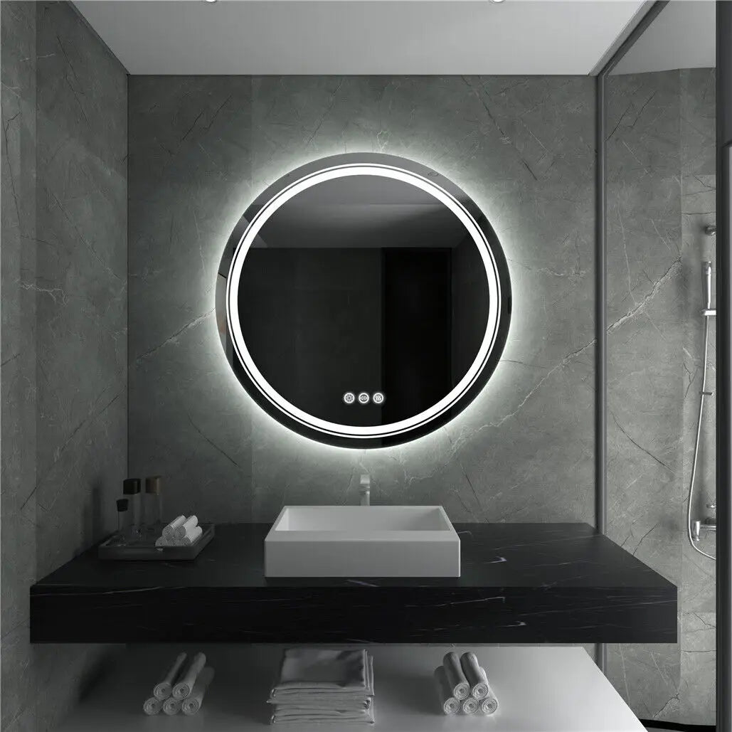 LUVODI Round Illuminate Bathroom Mirror Circle Washroom Toliet Wash Basin Fogless Vanity Mirror Waterproof - Buy online at  Vibe In Cart.