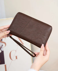 Multifunctional Travel Passport Wallet with RFID Protection in Microfiber Leather