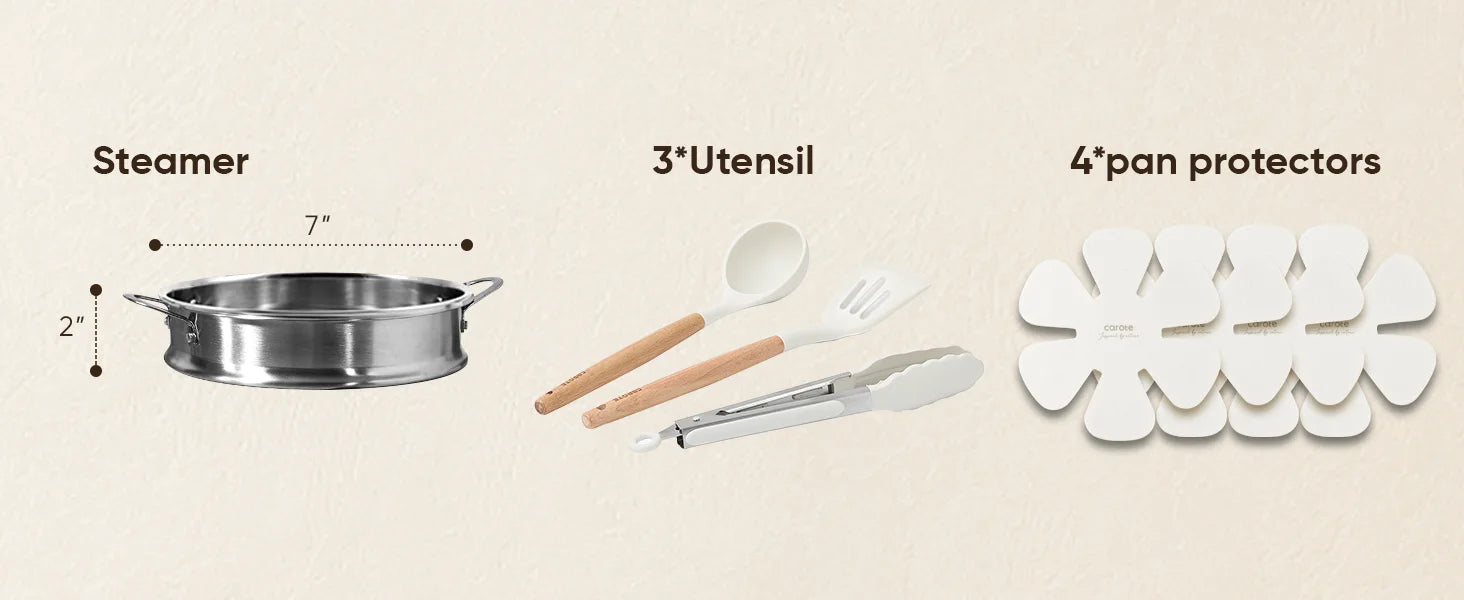 21Pcs Pots and Pans Set, Nonstick Cookware Sets, White Granite Induction Cookware Non Stick Cooking Set w/Frying Pans - Buy online at  Vibe In Cart.