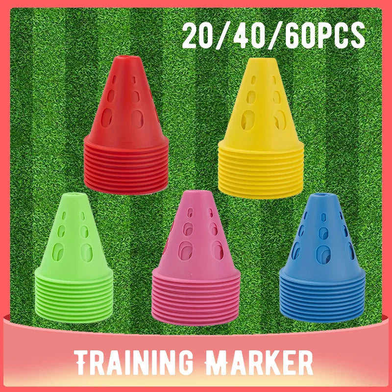 20/40/60 PCS Colorful Windproof Skate Marker Cones Roller Football Marking Cup Soccer Training Equipment - Buy online at  Vibe In Cart.