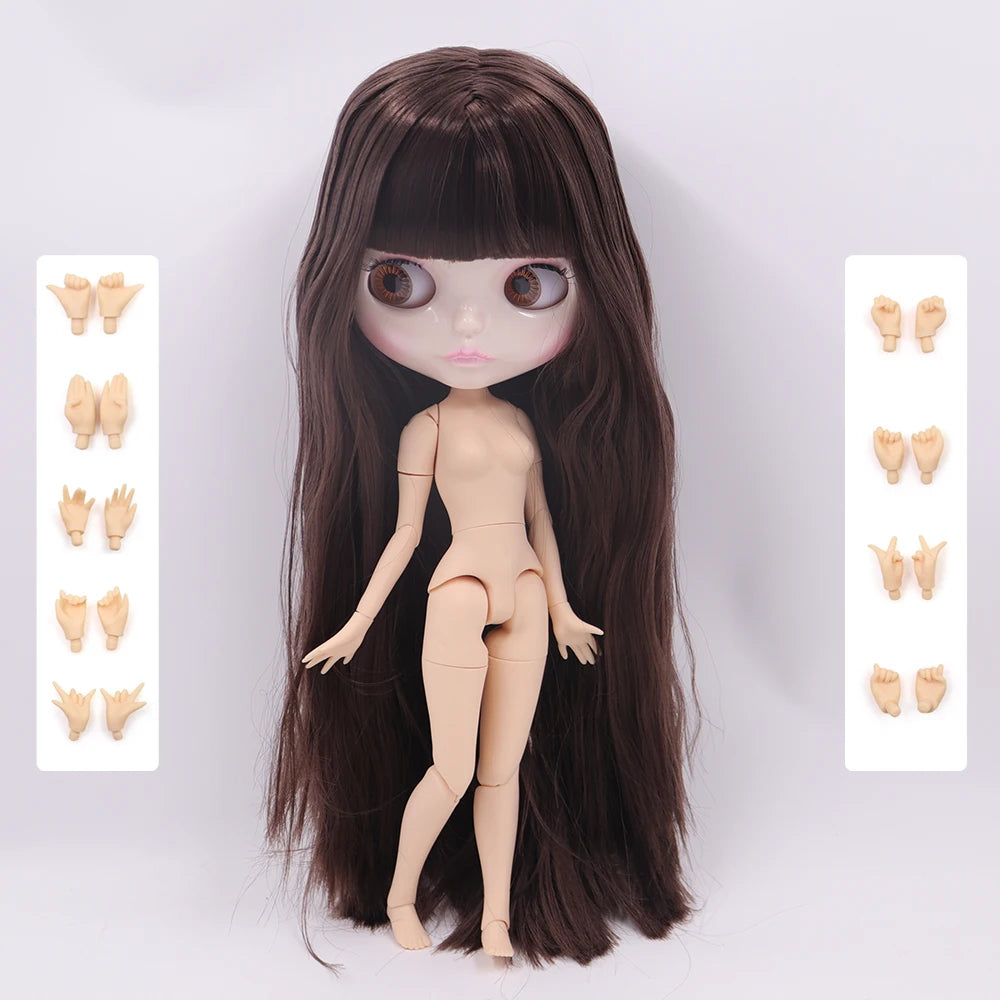1/6 Scale 30CM ABS Articulated BJD Doll with Extra Hands and Natural Shiny Face for Girls