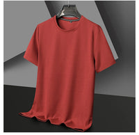 Men's Round Neck Short Sleeved Waffle T-Shirt in Polyester