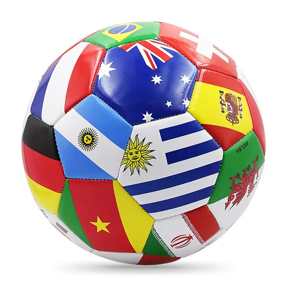 Flag Printed Soccer Ball Official Size 5 Soccer Match Ball Outdoor Match Game Football Pvc 2.7Thickened Team Training Footy Ball - Buy online at  Vibe In Cart.