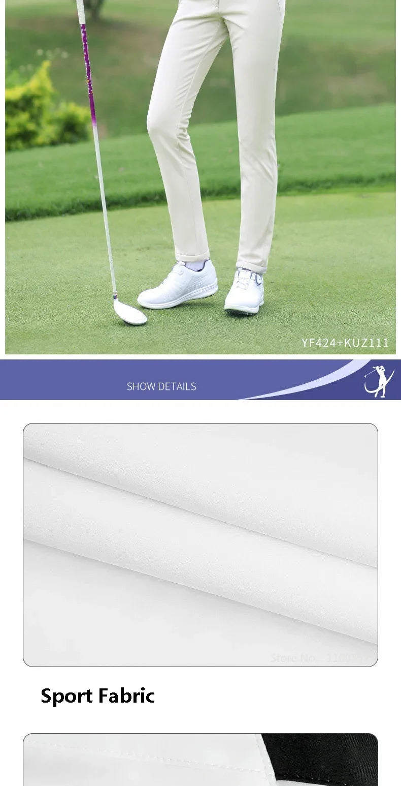 Women's Winter Warm Thick Fleece Golf Pants Straight Full Length