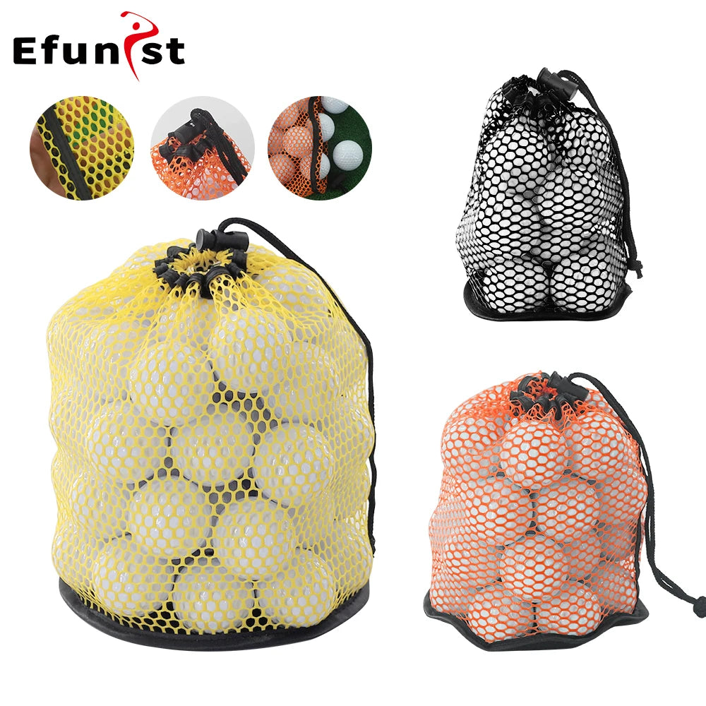 Nylon Drawstring Mesh Net Golf Ball Bag for 12-50 Balls