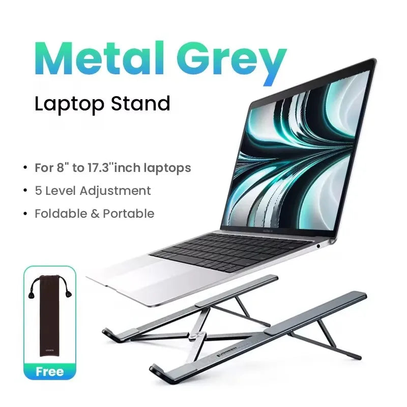 Foldable Aluminum Vertical Laptop Stand with 5-Level Adjustable Height