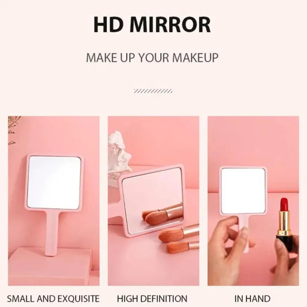 Handheld Makeup Mirror Square Makeup Vanity Mirror With Handle Hand Mirror SPA Salon Compact Mirrors - Buy online at  Vibe In Cart.