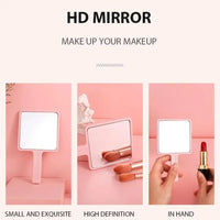 Handheld Makeup Mirror Square Makeup Vanity Mirror With Handle Hand Mirror SPA Salon Compact Mirrors - Buy online at  Vibe In Cart.