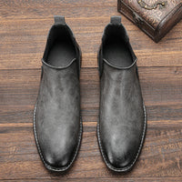 Men's Ankle Slip-On Boots, Sizes 40-46, Low Heel, Bonded Leather Insole