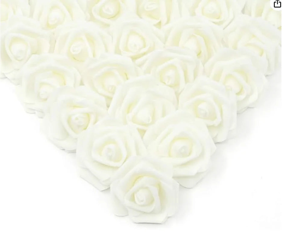 Artificial Foam Rose Flower Heads Set, 10 to 50 Pieces
