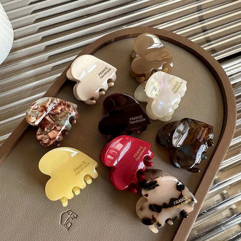 Colorful Small Heart-Shaped Hair Clip 3.5Cm Small Hairclaw Acetate Hair Crabs Girls Delicate Hairclips Women Hair Accessories - Buy online at  Vibe In Cart.