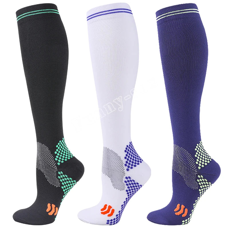 Knee-High Unisex Compression Socks for Varicose Veins 20-30 mmHg for Running and Cycling