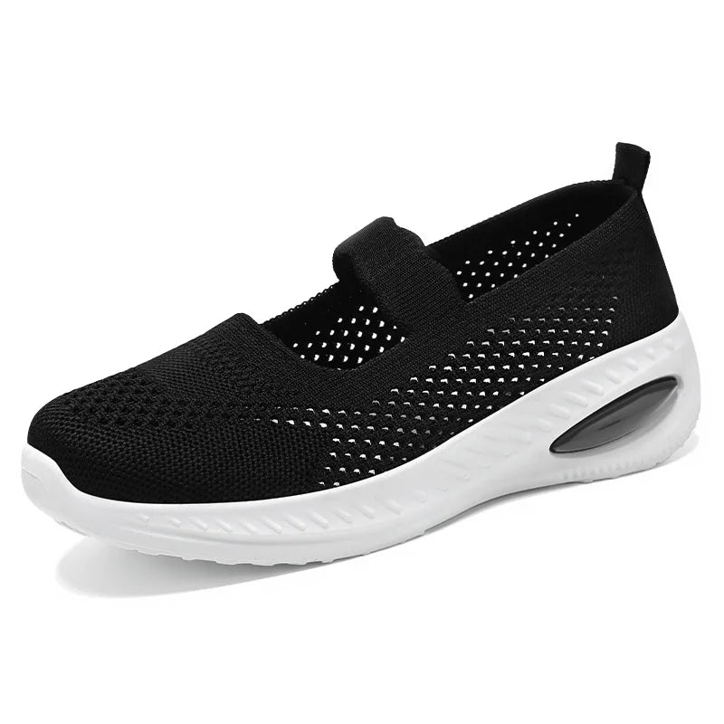 Women's Platform Casual Flats Slip-On Mesh Breathable Walking Shoes
