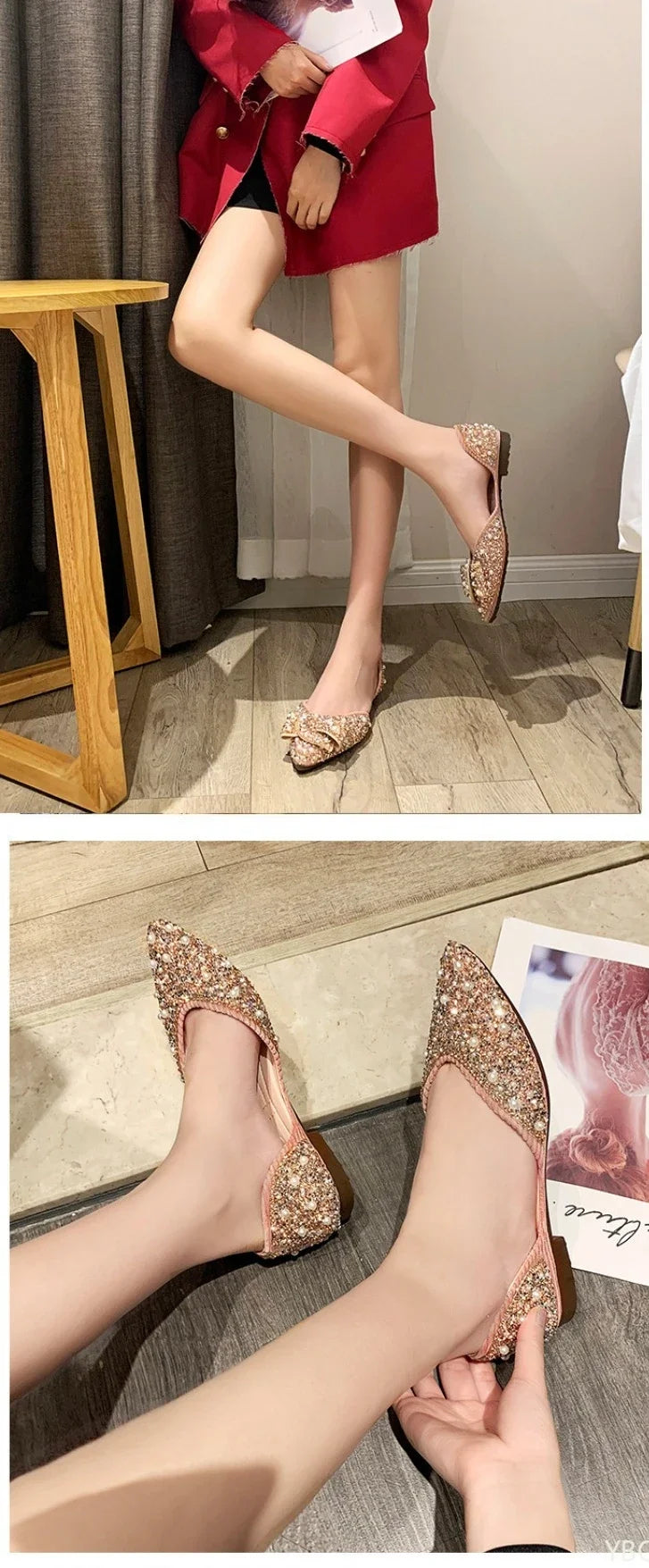 Summer New Green Retro Shallow Mouth Pointed Soft Bottom Women's Flat Shoes Solid Color Comfortable Hollow Ballet Women's Shoes - Buy online at  Vibe In Cart.