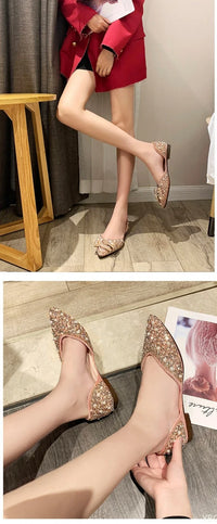 Summer New Green Retro Shallow Mouth Pointed Soft Bottom Women's Flat Shoes Solid Color Comfortable Hollow Ballet Women's Shoes - Buy online at  Vibe In Cart.