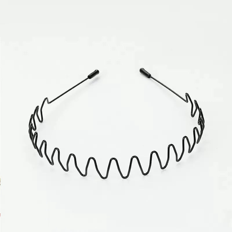Unisex Black Elastic Non Slip Simple Metal Headbands For Men Women Wavy Hairband Spring Hair Hoop Fashion Hair Accessories - Buy online at  Vibe In Cart.