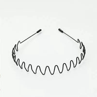 Unisex Black Elastic Non Slip Simple Metal Headbands For Men Women Wavy Hairband Spring Hair Hoop Fashion Hair Accessories - Buy online at  Vibe In Cart.