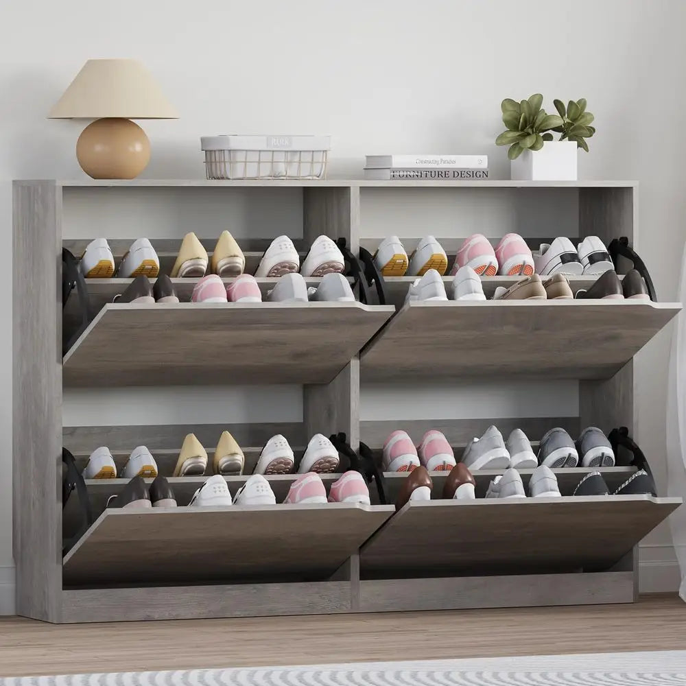 Compact Shoe Storage Cabinet with 4 Drawers, Space-Saving Shoe Rack for Home Entrances and Living Spaces - Buy online at  Vibe In Cart.