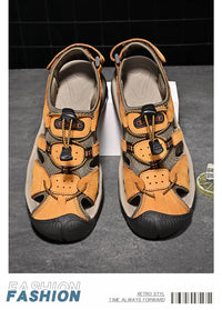 Summer Men's Sandals Classic Genuine Leather Sandals Fashion Outdoor Hiking Shoes Light  Breathable Non-slip Sneakers 38-48 - Buy online at  Vibe In Cart.