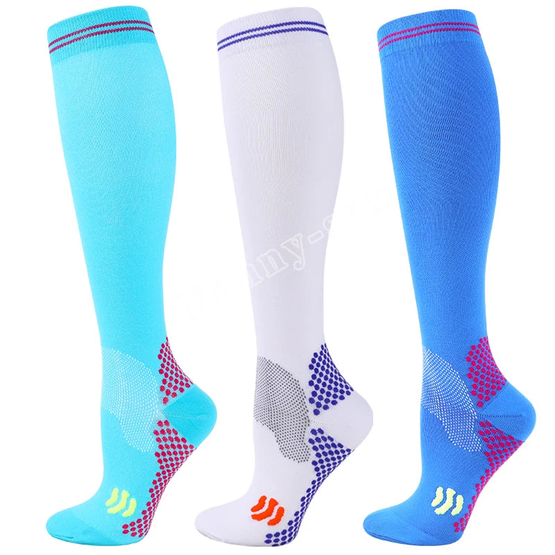 Knee-High Unisex Compression Socks for Varicose Veins 20-30 mmHg for Running and Cycling