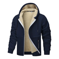 Men's Winter Fleece Jacket with Zipper and Pockets