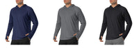 Men's Breathable Long Sleeve Hooded T-Shirt with UV Protection and Quick Dry