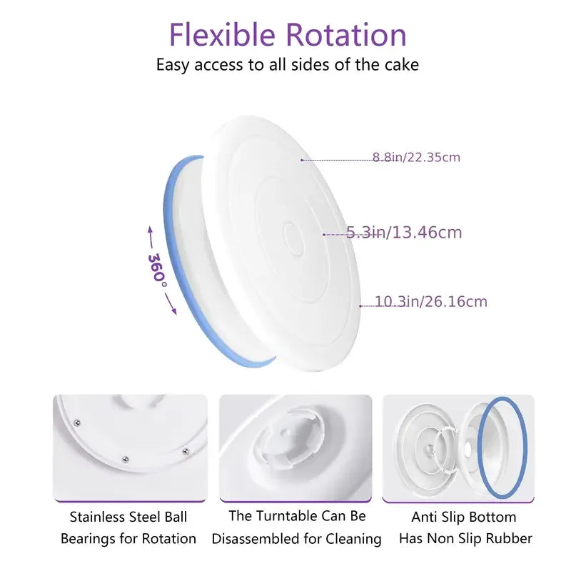 80PCS Cake Decorating Set-Non-Slip Turntable with 14 Piping Tips, Scrapers & Tools for Professional DIY Baking Tools Accessories - Buy online at  Vibe In Cart.