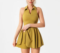 Women's High Stretch Tennis Dress with Shorts and Tummy Control