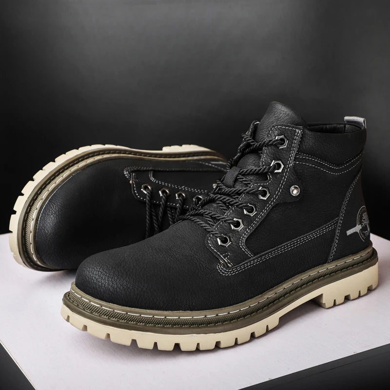 Autumn and Winter New Casual High-Top Men's Boots Men's Thick-Soled Short Boots Chelsea Boots Fashion Versatile Business Shoes Driving Shoes - Buy online at  Vibe In Cart.