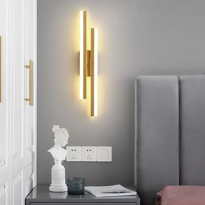 LED Bedroom Wall Lamp Wall Sconces Copper Line Pipe Acrylic Lampshade Indoor Lighting for Living Room Corridor Light Fixture - Buy online at  Vibe In Cart.