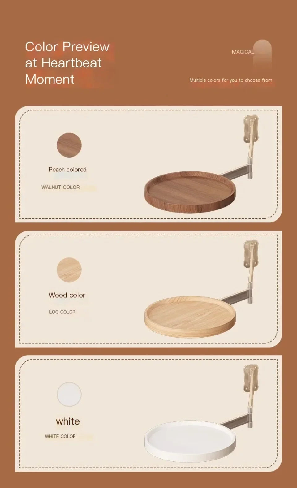 Foldable Wall Mounted Table Bedside Storage Cabinets Multi-Purpose Floating Shelves for Bedroom Living Room Compact Tea Tables - Buy online at  Vibe In Cart.