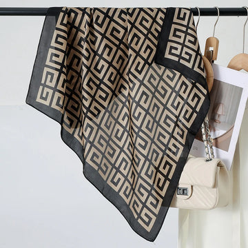 Women's 70cm Square Polyester Scarf for Outdoor Use