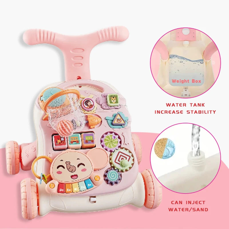 3-in-1 Baby Walker and Activity Center, Suitable for Girls, Early Learning Push Toy with Musical Panel, for Infants - Buy online at  Vibe In Cart.