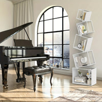 Modern 5-Tier Bookshelf White Metal Bookshelf 73 Inch High Book Rack Home Office Storage Organizer for Books & Supplies - Buy online at  Vibe In Cart.