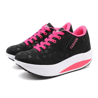 Ladies Casual Sports Shoes Breathable Comfortable Wedge Heel Thick Sole Sneakers Lace-up shoes - Buy online at  Vibe In Cart.