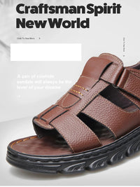 Sandals Men's New Beach Shoes Cowhide Slippers Outdoor  Non-slip Thick-soled Leather Sandals for Men - Buy online at  Vibe In Cart.