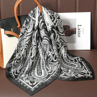 Square Satin Silk Scarf for Women, Casual All Seasons