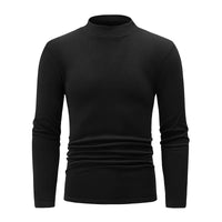 1/2piece Autumn And Winter Men's Semi High Neck Fashionable Base Long Sleeved Top Solid Color Casual Sports Fitness Warm T-shirt - Buy online at  Vibe In Cart.