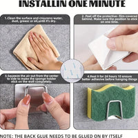 Kitchen Sponge Holder Sink Sponge Rack Stainless Steel Sponges Stand Drainer Sponges Sink Shelf for Knife Towel Holder Wall Hook - Buy online at  Vibe In Cart.