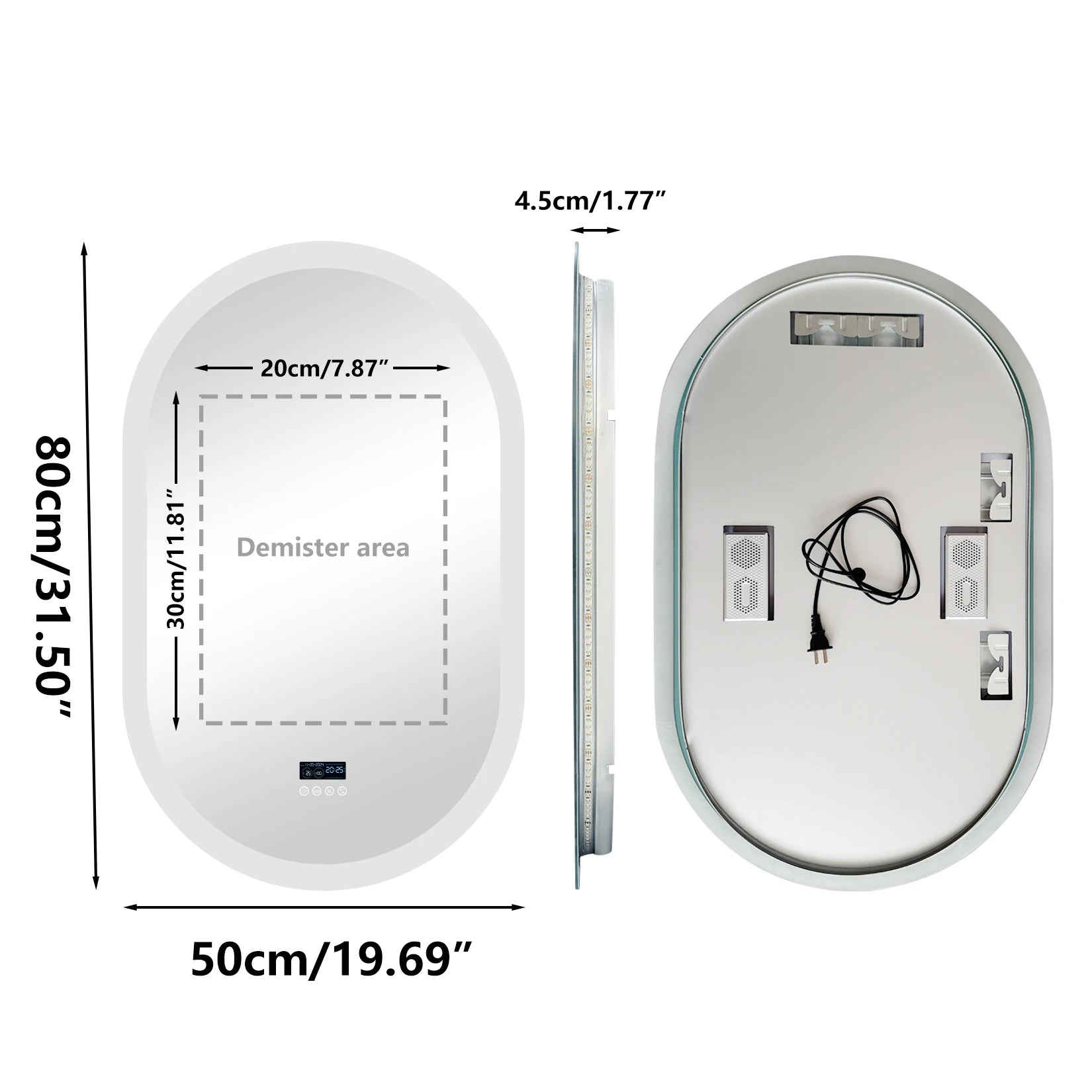 LUVODI Lighted Bluetooth Bathroom Mirror Led Backlit Illuminate Vanity Mirror with Time Date Display Anti-fog - Buy online at  Vibe In Cart.