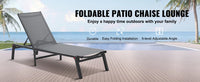 SucceBuy Chaise Lounge Chair Outdoor Aluminum Patio LoungeFolding Pool Lounge Recliner Full Flat for Patio Beach Pool Dark Grey - Buy online at  Vibe In Cart.