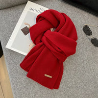 Women's Winter Thick Cotton Blends Scarf for Outdoor Use